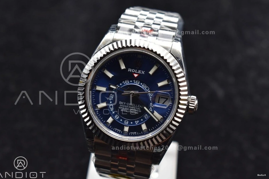 Blue SS A23J Best on SS Skydweller Jubilee Noob Dial Edition Bracelet 1124